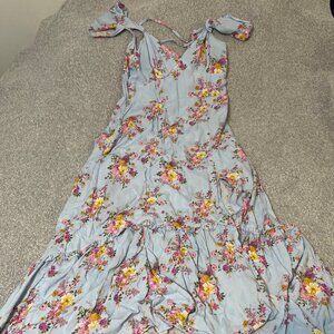 Rewind Blue Floral Dress Junior's Size L